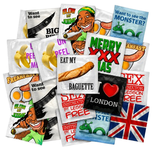 Funny novelty condoms — Big Ben, Baguette, Monster and more