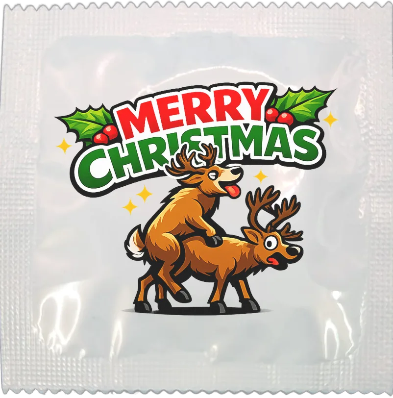 Christmas Reindeer funny condom by Kissy Bang Bang