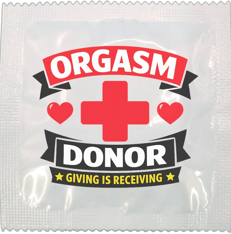 Orgasm Donor funny condom by Kissy Bang Bang