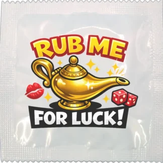 Rub Me For Luck funny condom by Kissy Bang Bang