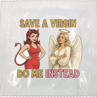 Save A Virgin funny condom by Kissy Bang Bang