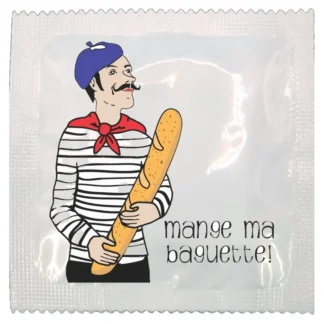 A Frenchman’s Baguette funny condom by Kissy Bang Bang