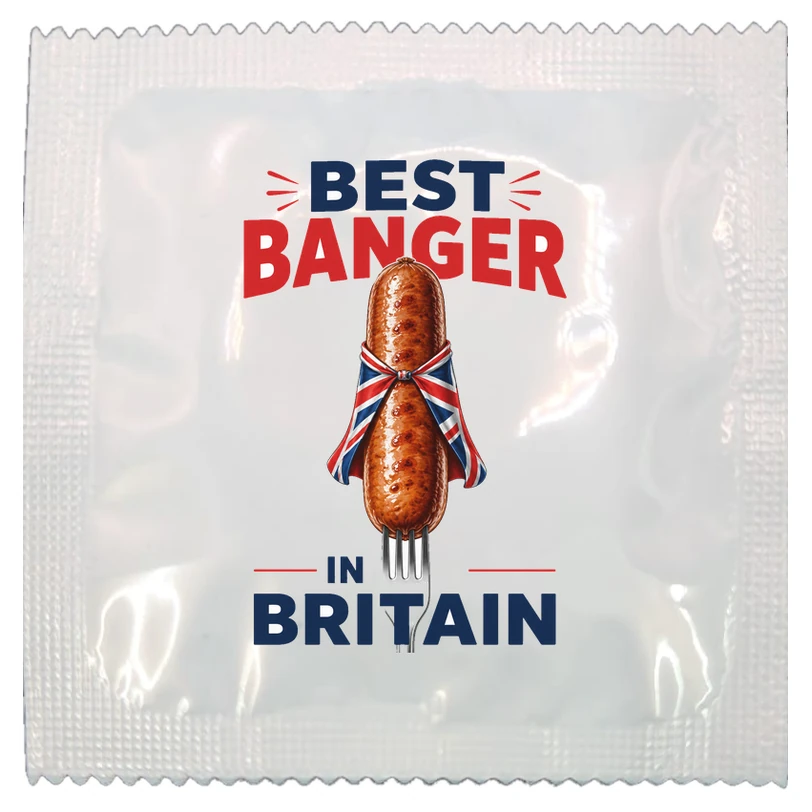 Best Banger in Britain funny condom by Kissy Bang Bang