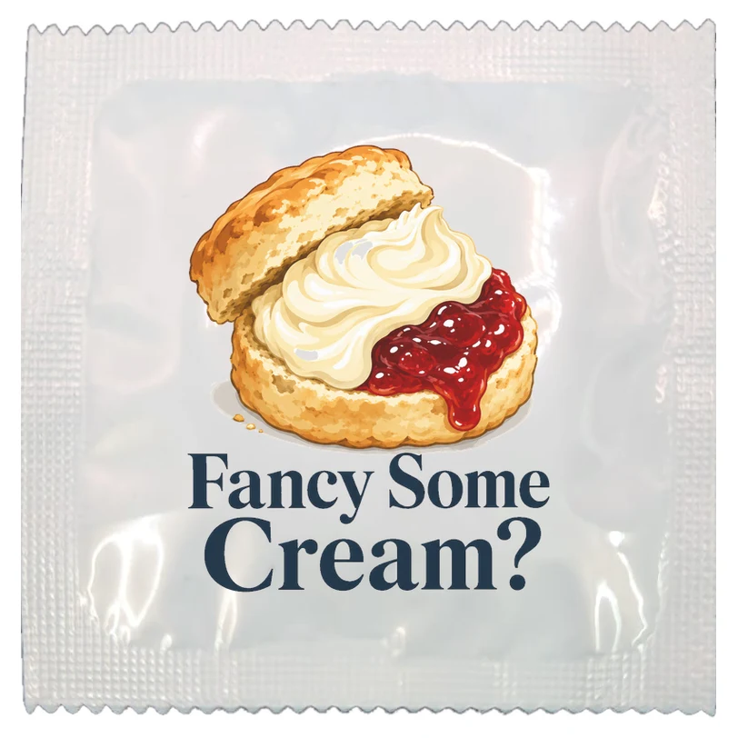 Fancy Some Cream? funny condom by Kissy Bang Bang