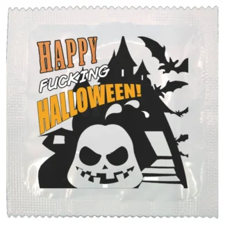 Happy Halloween Pumpkin funny condom by Kissy Bang Bang