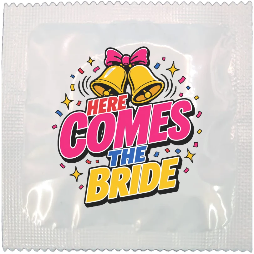 Here Comes the Bride funny condom by Kissy Bang Bang