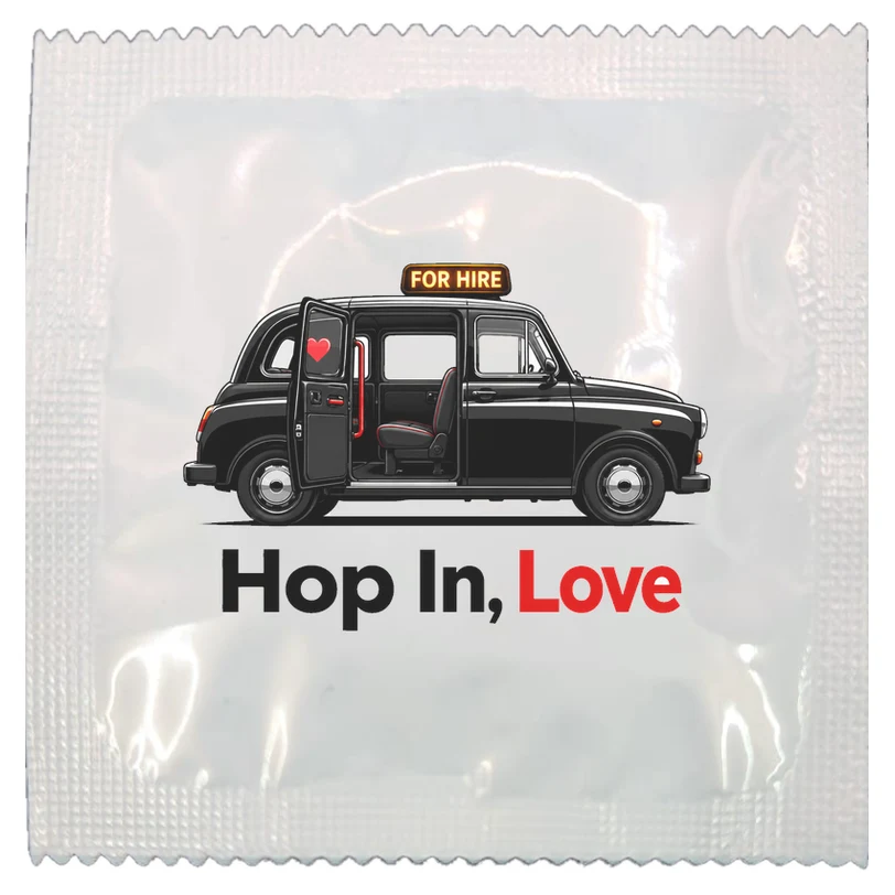 Hop In, Love funny condom by Kissy Bang Bang
