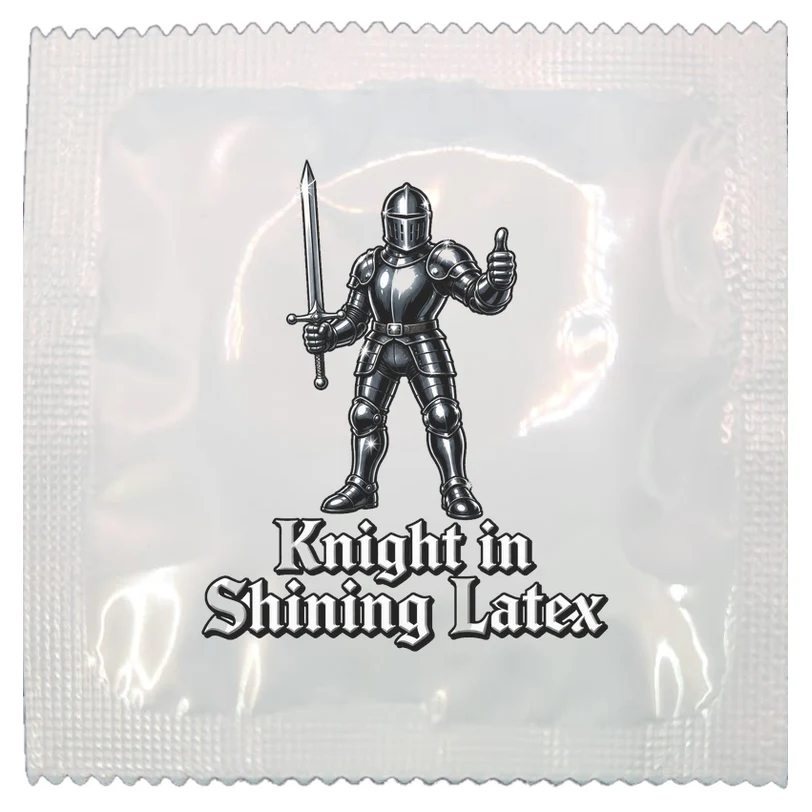 Knight in Shining Latex funny condom by Kissy Bang Bang