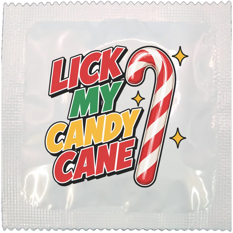 Lick My Candy Cane funny condom by Kissy Bang Bang
