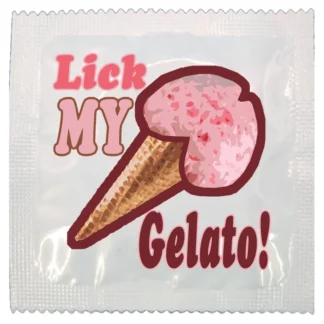 Lick My Gelato funny condom by Kissy Bang Bang
