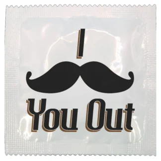 I Moustache You Out funny condom by Kissy Bang Bang