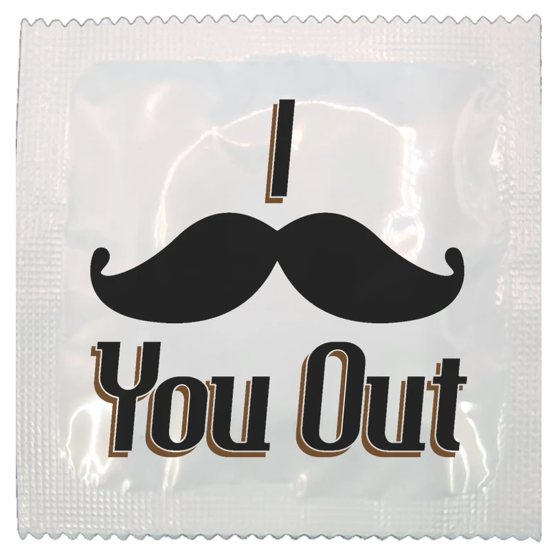I Moustache You Out funny condom by Kissy Bang Bang