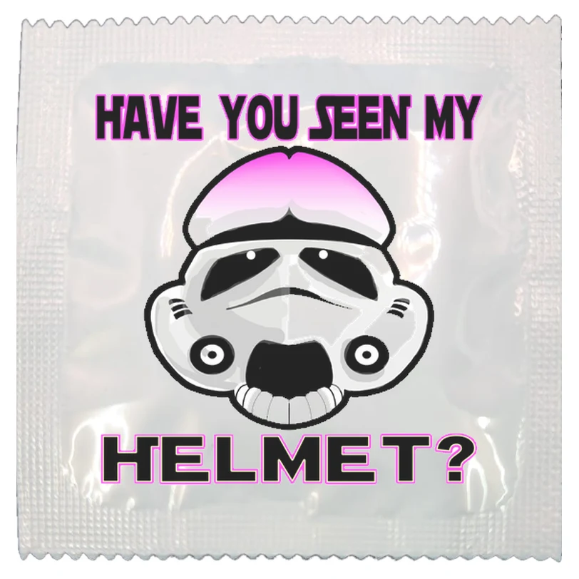 Seen My Helmet? funny condom by Kissy Bang Bang