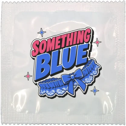 Something Blue funny condom wrapper, printed in the UK