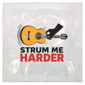 Strum Me Harder funny condom by Kissy Bang Bang