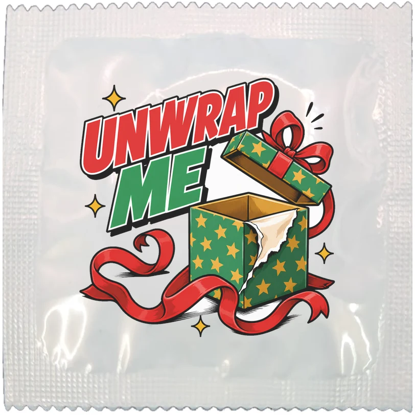 Unwrap Me funny condom by Kissy Bang Bang