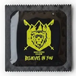 Brooke Snow custom branded condom example